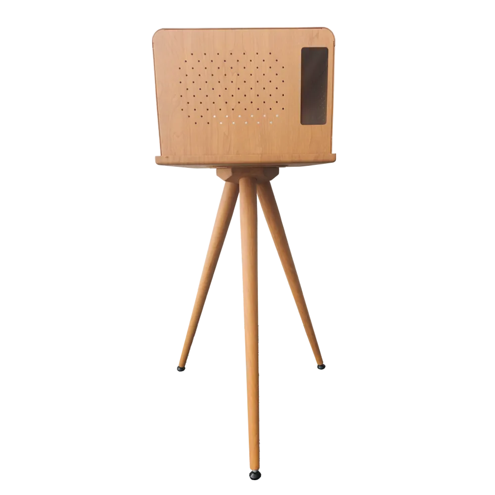 Wood Grain Printer Tripod Stand